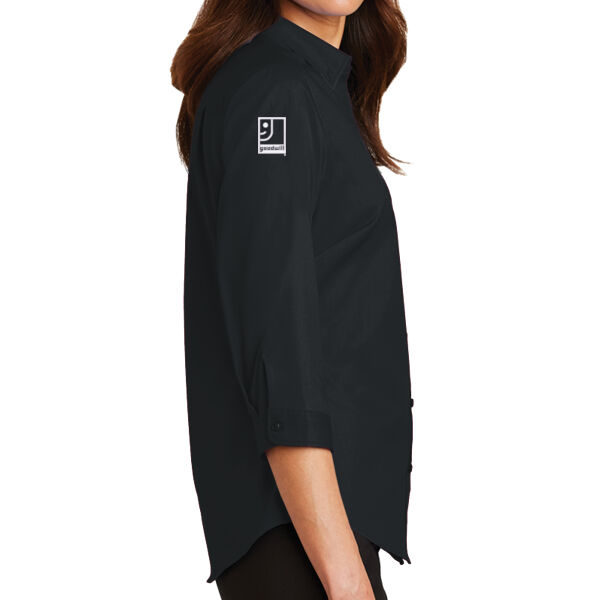 Ohio Valley Goodwill Embroidered - Ladies 3/4 Sleeve SuperPro Twill Shirt Thumbnail