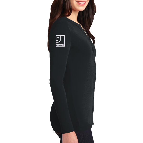 Ohio Valley Goodwill Embroidered - Women's Concept Stretch Button Front Cardigan Thumbnail